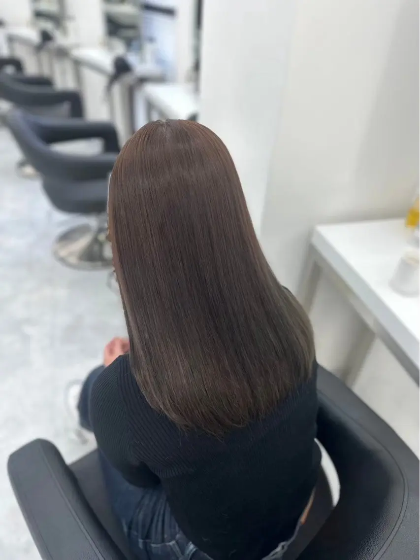 セミロング カラー ヘアカラー ヘッドスパ ヘアセット 🫧韓国風透明感 ヘア🫧towaのヘアスタイル
