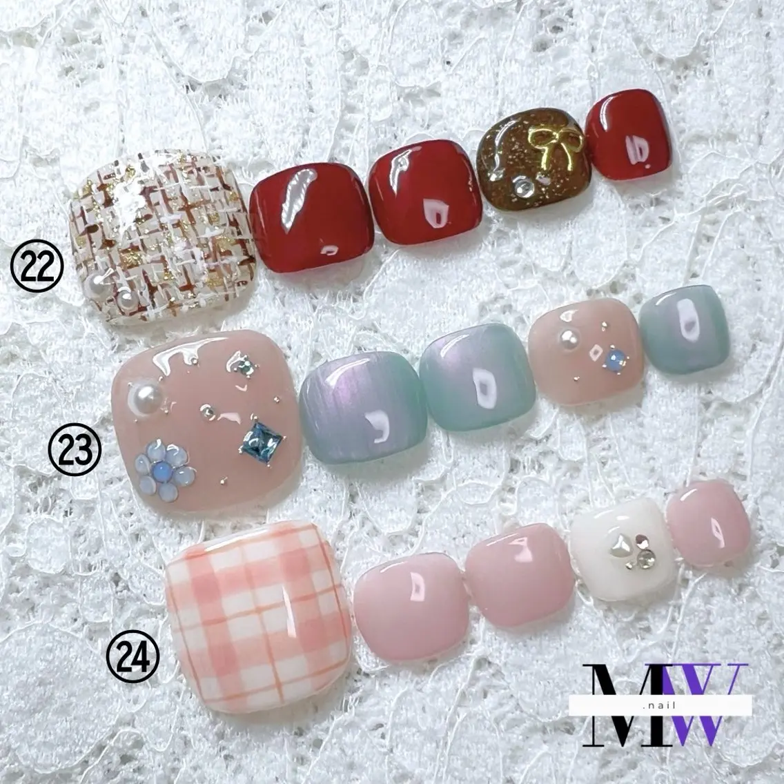 ネイル アートネイル フットネイル ジェルネイル フットネイル MW .nailのネイルデザイン