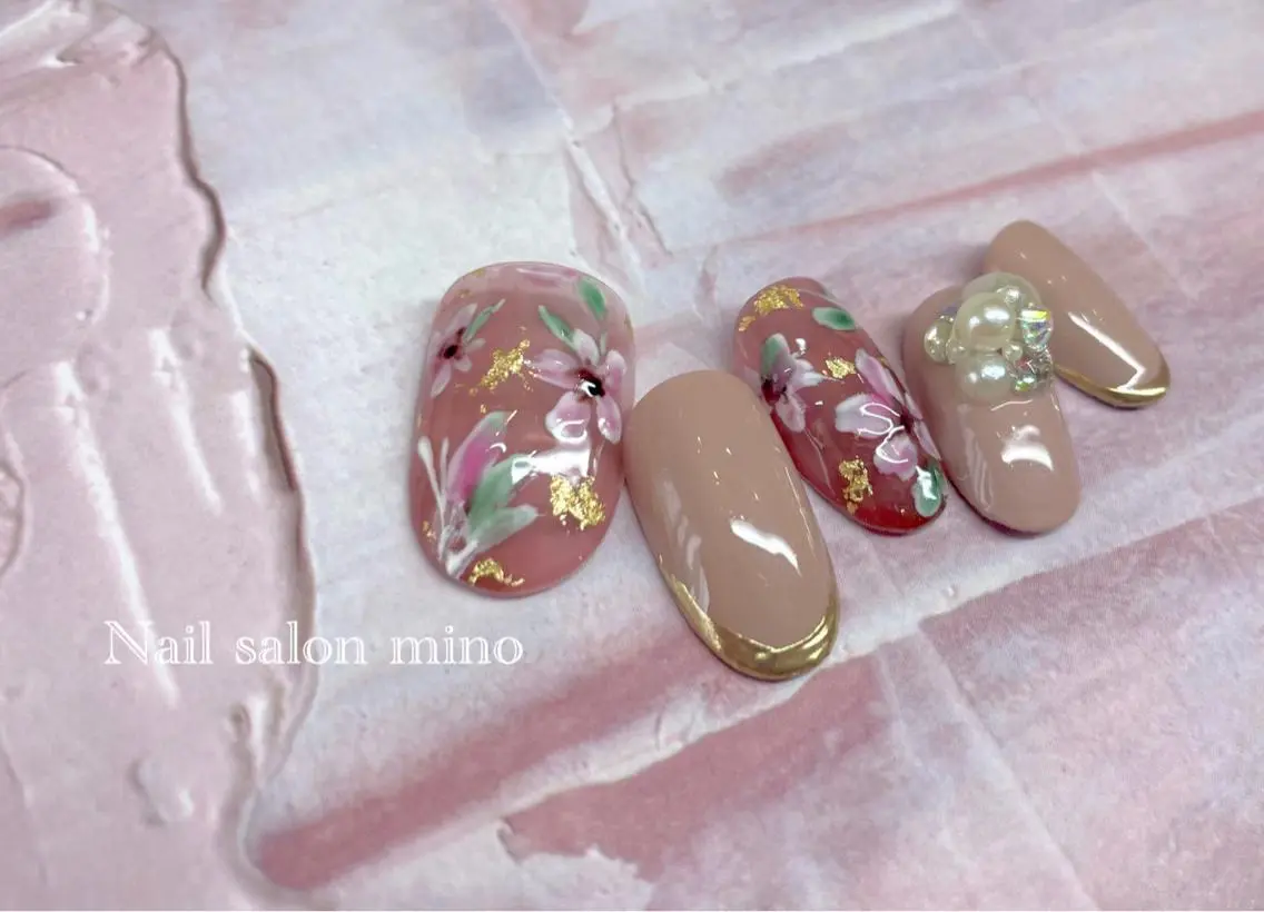 ネイル アートネイル シンプルネイル 三野 nail salon minoのネイルデザイン