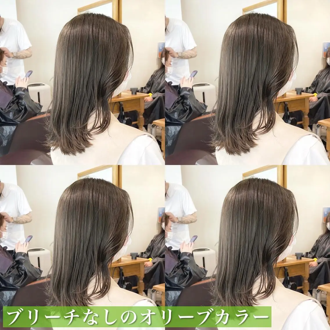 ミディアム カラー ショートボブ ミディアムパーマ アクアカラー アッシュ アッシュグレー navile原宿 yumaのヘアスタイル
