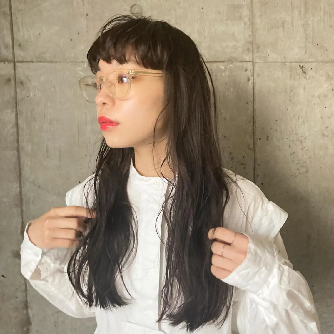 ロング パーマ ボブ ハイライト 髪質改善 韓国風ヘア レイヤーカット ✂︎岡根 京花✂︎のヘアスタイル