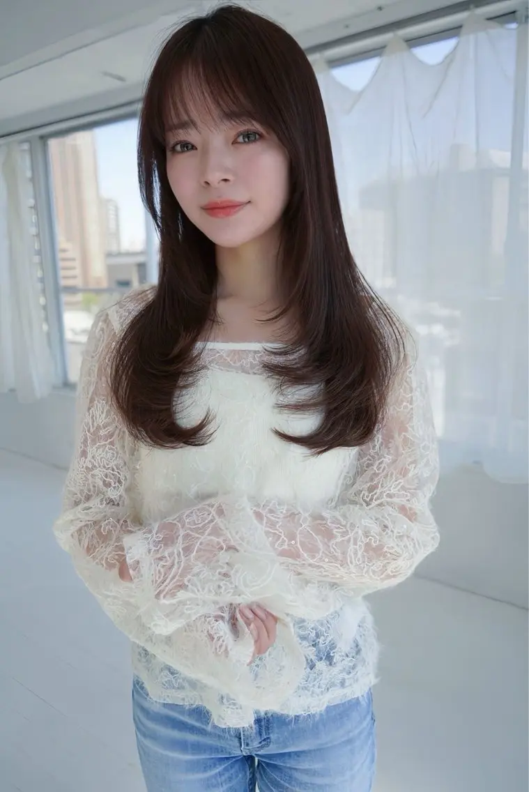 セミロング 小笠原 愛菜のヘアスタイル