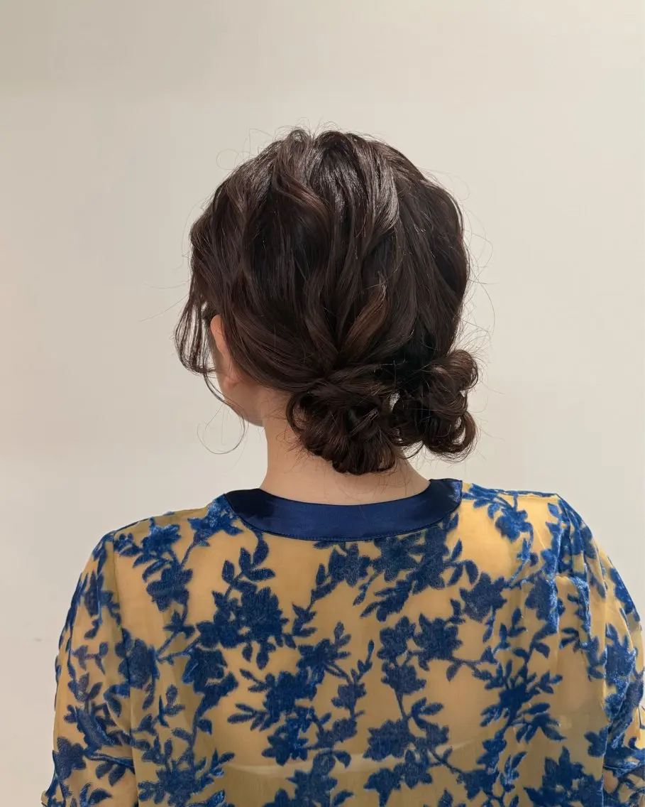 ミディアム カラー ヘアアレンジ ヘアセット 縮毛矯正+モテカラー 🎀✨MIHOのヘアスタイル