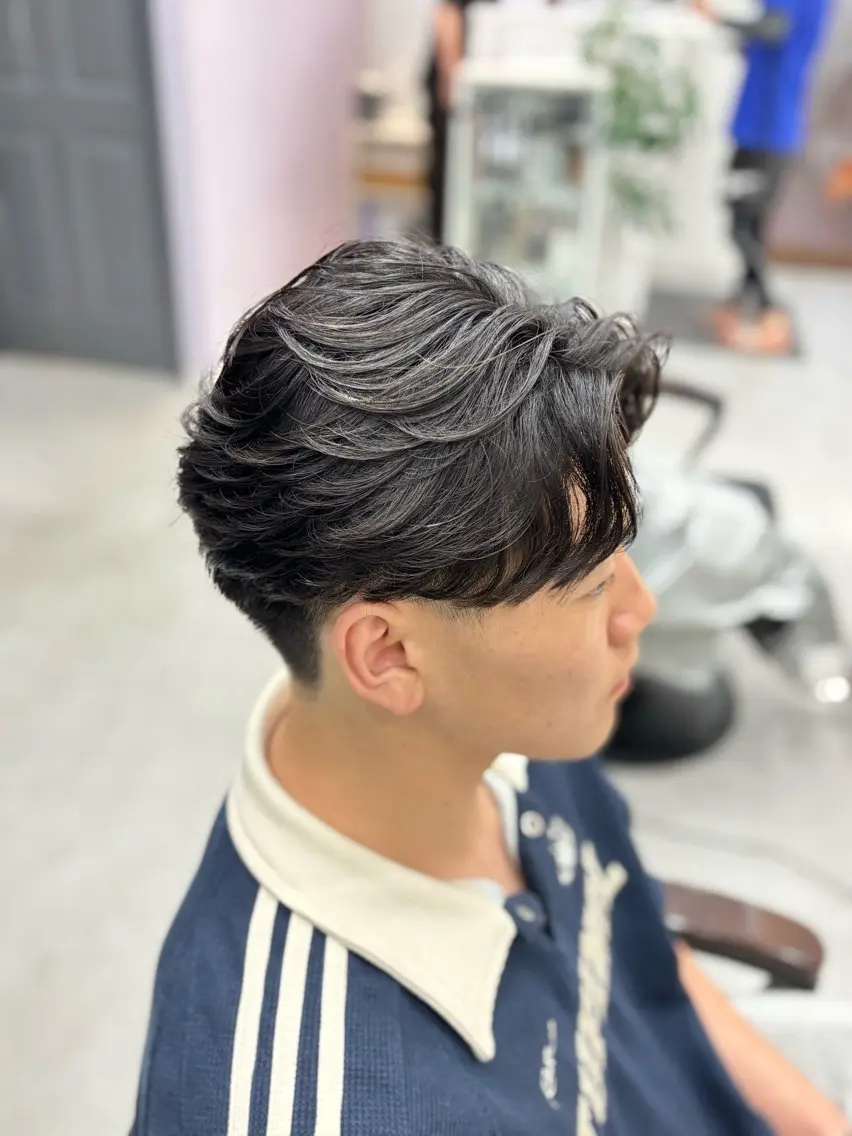 メンズ フェザーパーマ メンズパーマ カット パーマ KanedaRio パーマ/フェードのヘアスタイル