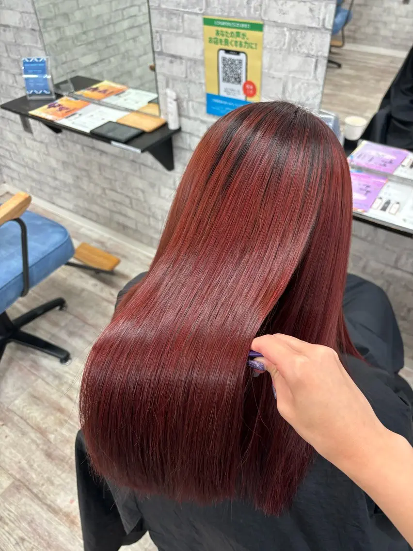 ロング カット ヘアカラー 縮毛矯正 トリートメント 髪質改善モテカラー 🎀YUIのヘアスタイル