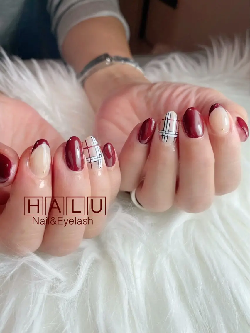 ネイル 赤色 HALU ハルのネイルデザイン