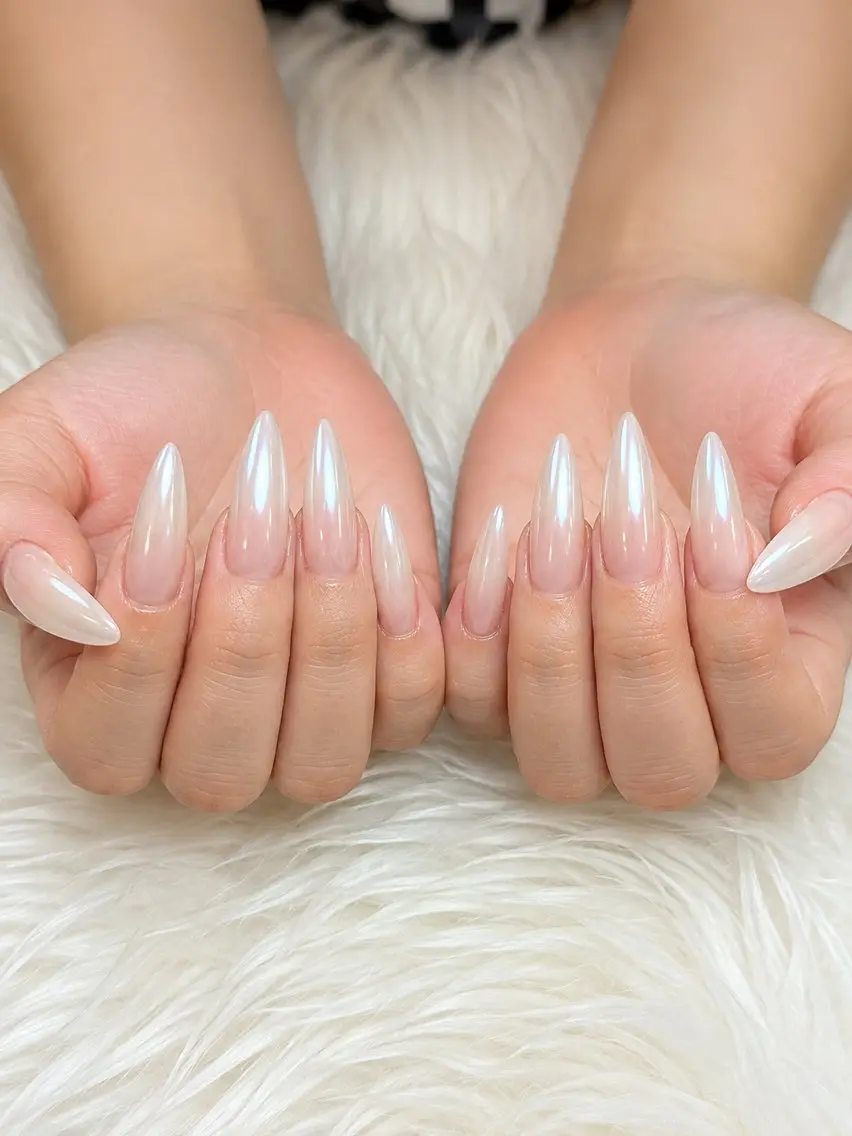 ネイル オーロラネイル 長さ出し 韓国ネイル ロングネイル シンプルネイル MEO MEO NAIL 守山のネイルデザイン