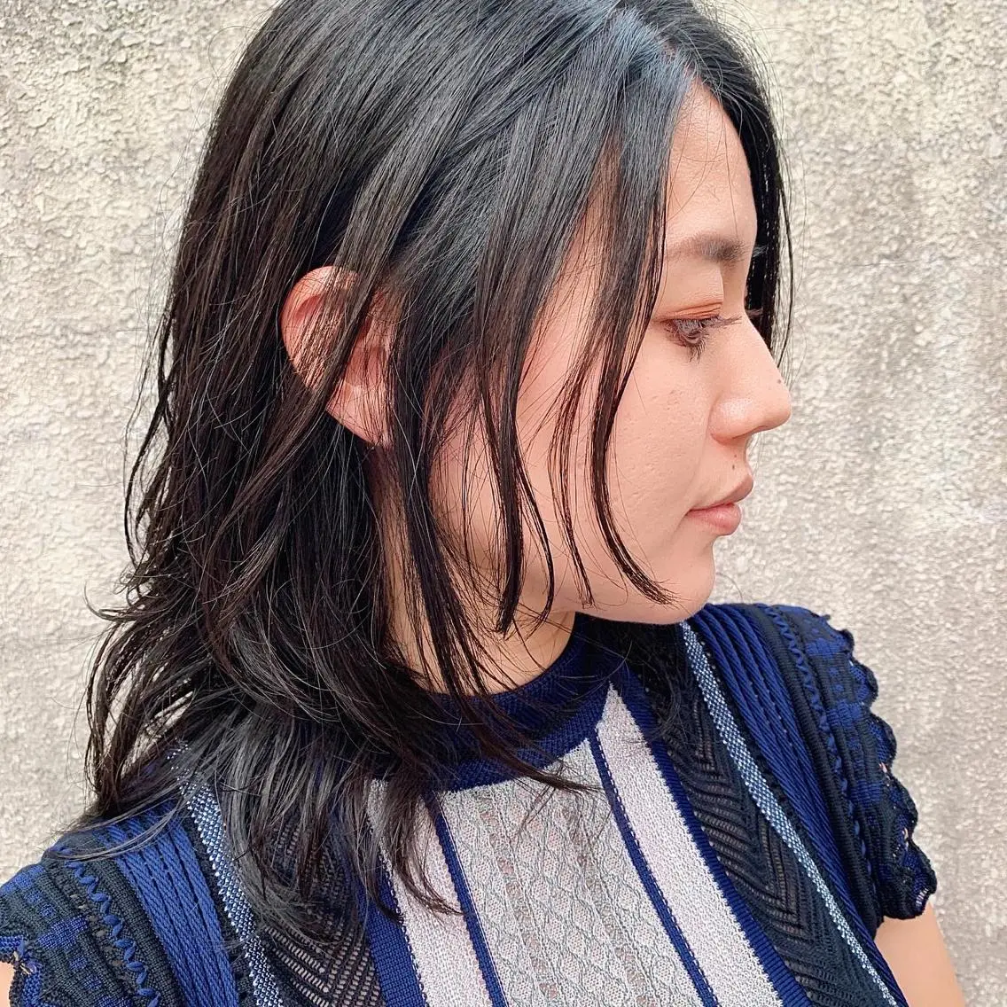 ミディアム パーマ 中川 竜誠のヘアスタイル