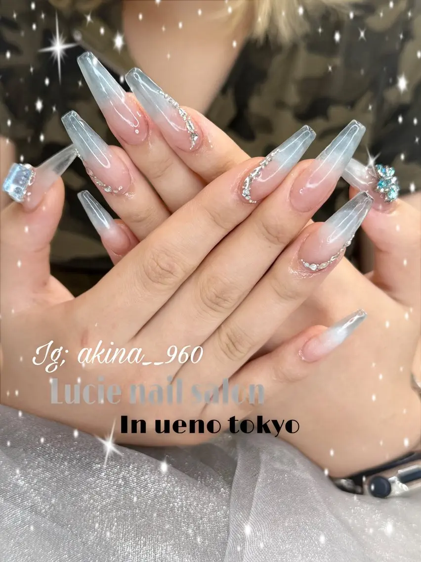 ネイル フットネイル 氷ネイル・うるうるネイル マットネイル ニュアンスネイル リボン ハンドネイル Akina Nailのネイルデザイン