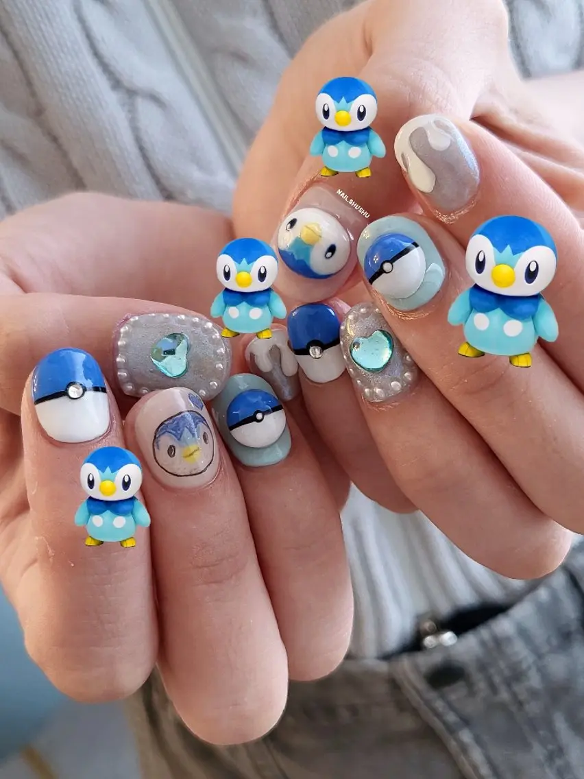 ネイル ハンドネイル 3dパーツ/流行り 👧shushu❤️のネイルデザイン