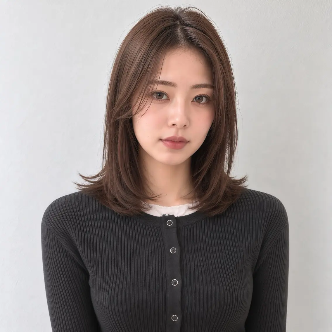 ミディアム カラー グレージュ モカグレージュ 外ハネヘア パーソナルカラー診断 骨格診断 銀座/モテ🤍垢抜け レイヤー/ナナコのヘアスタイル