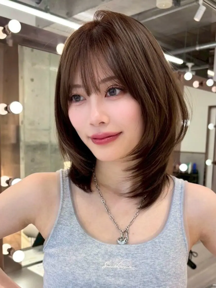 ミディアム カラー ベージュカラー ヘーゼル ヘアカラー 🍒ブリーチなしカラ ー／Sakura🍒のヘアスタイル