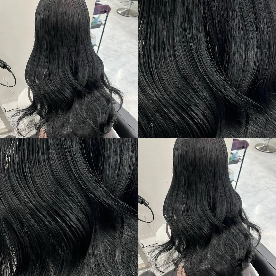ロング カラー 黒髪 ブルーカラー ブルーブラック 髪質改善 トリートメント カット ヘアカラー トリートメント ヘッドスパ ヘアセット ブリーチなし特化 美容師💖SAE💖のヘアスタイル