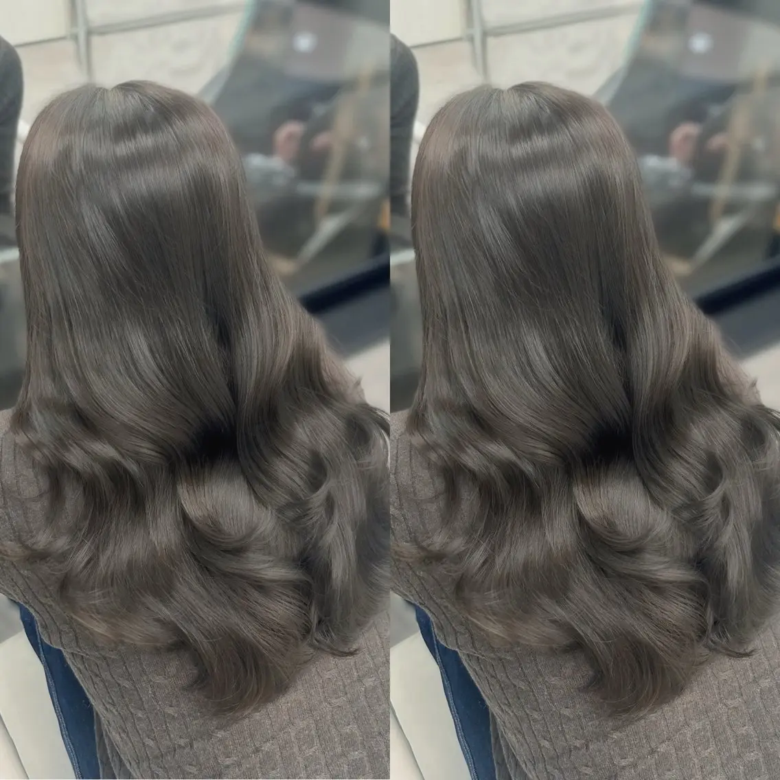 ロング カラー ヘアカラー トリートメント ヘアセット ゆうさ ❥ ボブ 美髪矯正.⋆𝜗𝜚のヘアスタイル