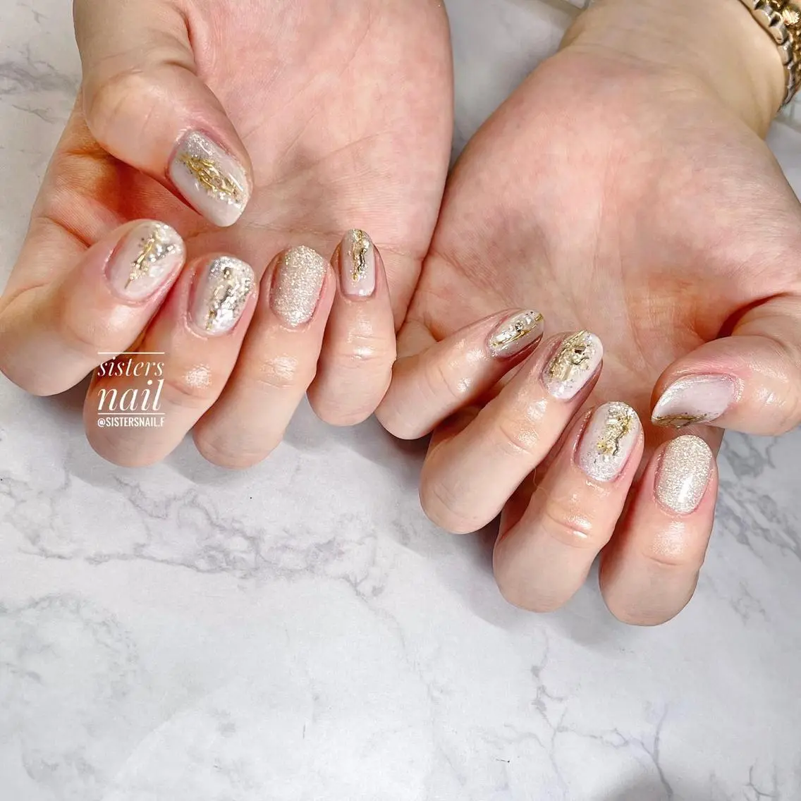 ネイル アートネイル キラキラネイル ニュアンスネイル オフィスネイル ブライダルネイル sisters nail.fのネイルデザイン