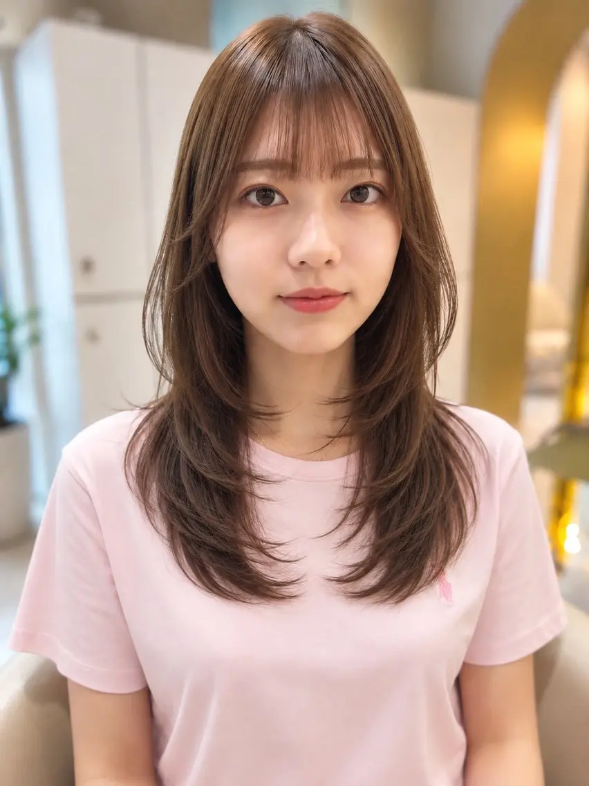 セミロング カット ヘアカラー トリートメント レイヤー 翔のヘアスタイル