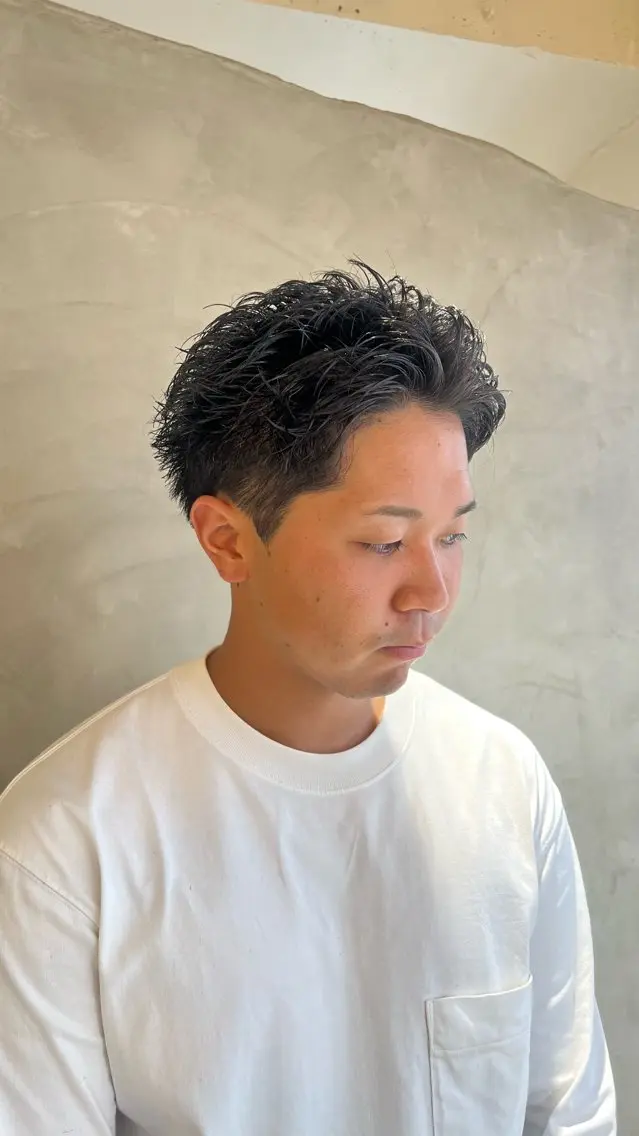メンズ 横浜/メンズカット 曲がる縮毛矯正のヘアスタイル