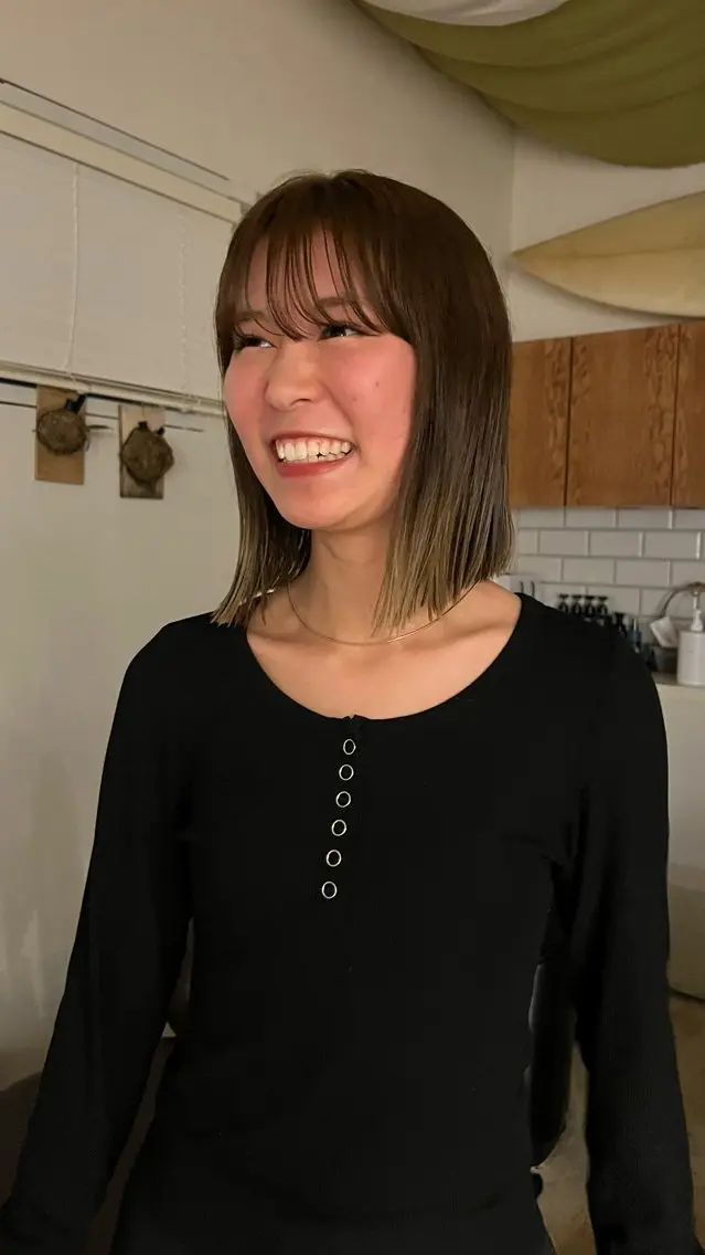 ミディアム カラー ベージュカラー オリーブベージュ ヘアカラー 福井 大翔のヘアスタイル