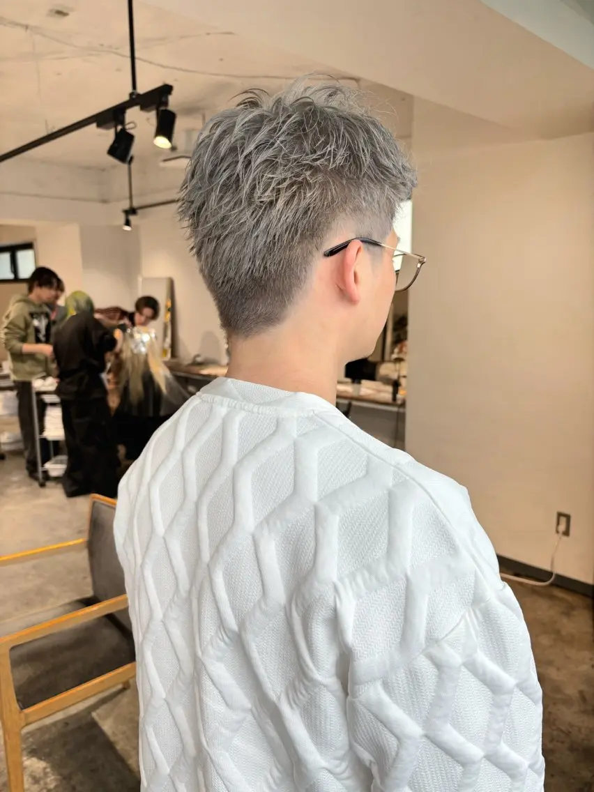ショート カラー ブリーチ シルバー ホワイトシルバー ヘアカラー トリートメント 暖色カラー🍒 ケアブリーチ/akiのヘアスタイル