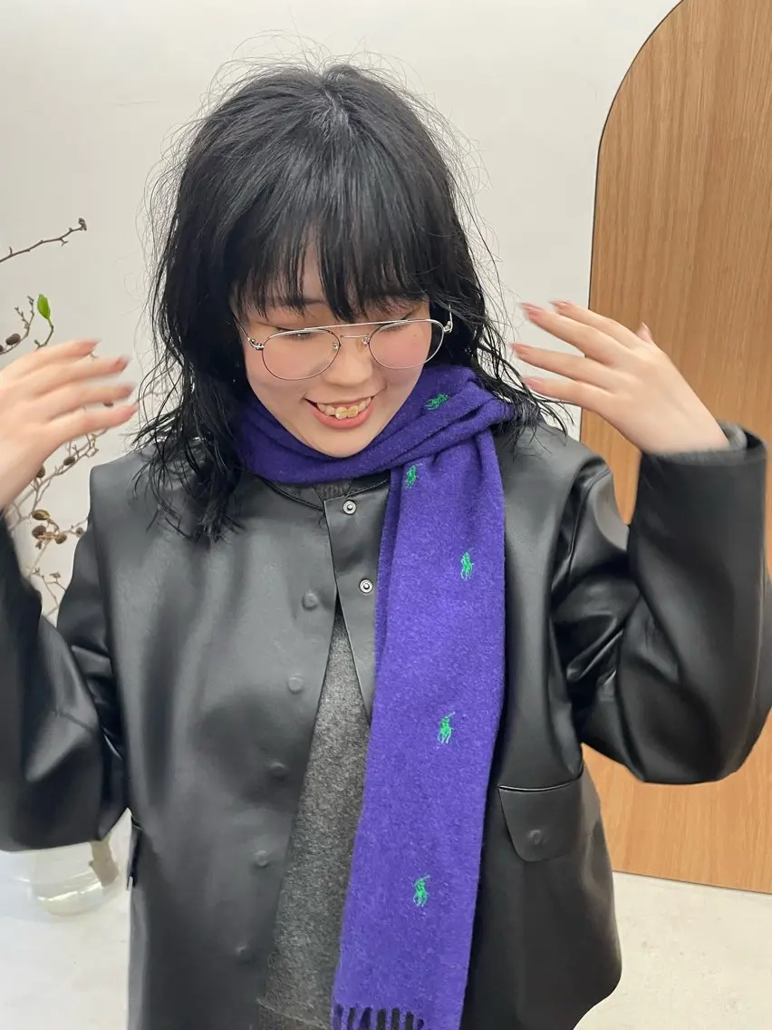 ミディアム カラー パーマ ヘアアレンジ メンズ ブルーカラー ネイビーカラー tatsumi/ボブ ウルフ/レイヤーのヘアスタイル