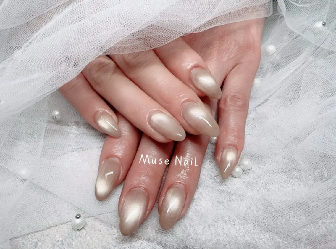 ネイル マグネットネイル マグネットワンカラー ワンカラーネイル ハンドネイル muse nailのネイルデザイン