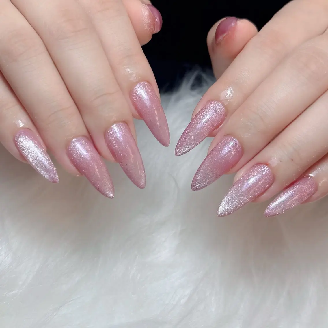 ネイル チークネイル 長さ出し フラッシュネイル フレンチネイル グラデーション ハンドネイル Lenie Nail Salonのネイルデザイン