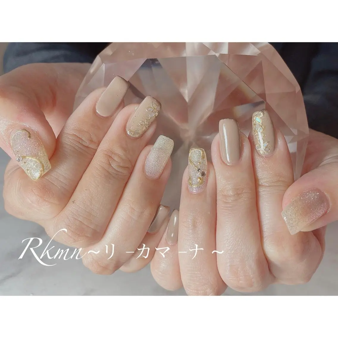 ネイル アートネイル フラワーネイル ミラーネイル 春ネイル ハンドネイル フットネイル ハンドケア Rkmn ~リ-カマ-ナ~のネイルデザイン