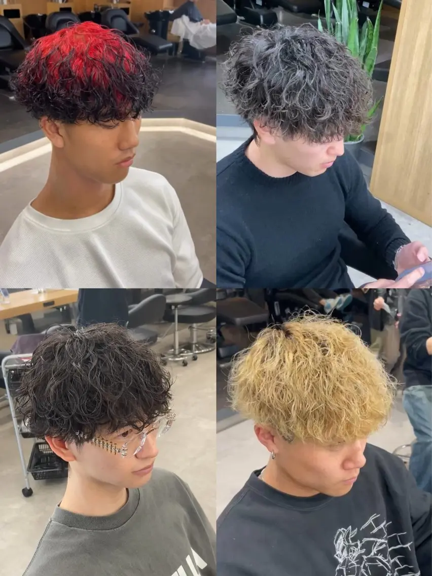 パーマ メンズ センターパート メンズハイライト メンズメッシュ マッシュ メンズパーマ カット パーマ ヘアセット 波巻き/サーフカール 🌊吉野裕稀のヘアスタイル