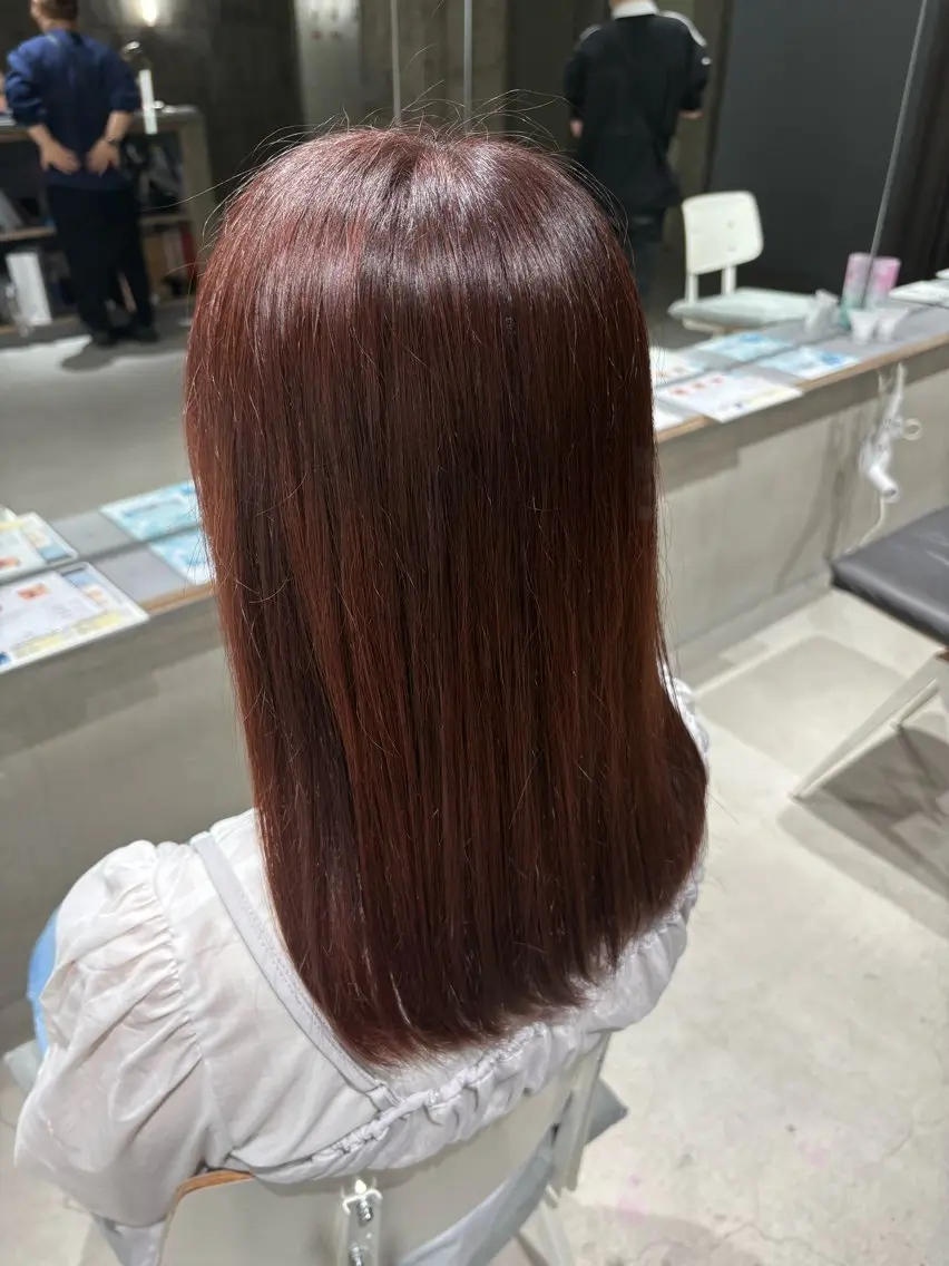 ミディアム ヘアカラー 玉置七海✨ ／透明感／髪質改善のヘアスタイル