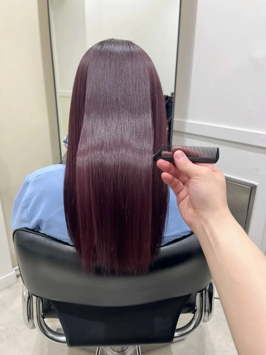 ロング ヘアカラー トリートメント 縮毛矯正/髪質改善 カラー/レイヤーのヘアスタイル