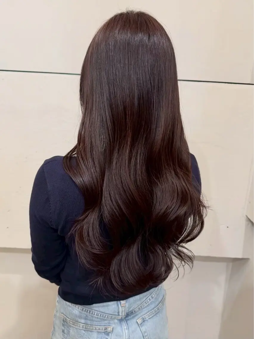 ロング カラー ブラウンカラー レッドカラー ヘアカラー トリートメント 🎀 RINKA🎀 /縮毛矯正/艶カラーのヘアスタイル