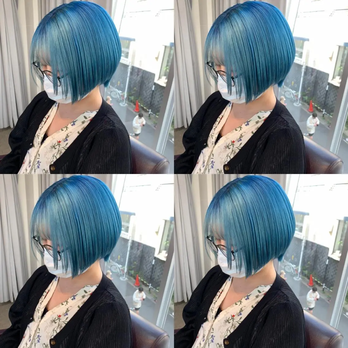 ショート カラー ブルーカラー カット ヘアカラー トリートメント ヘアセット 💜ハイトーン💛 マジカルかいちゃんのヘアスタイル