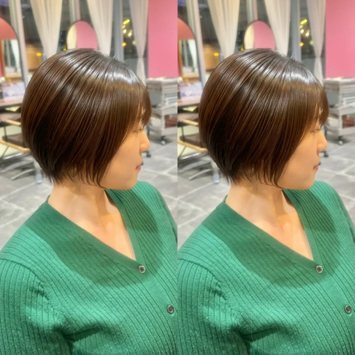 ショート カット ヘアカラー トリートメント 【ショートヘア】 岡 那輝のヘアスタイル
