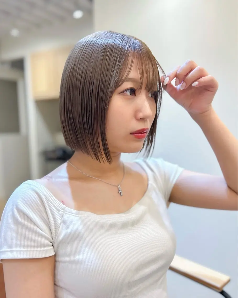 ミディアム 山﨑弓夢/ 撮影モデル/ボブのヘアスタイル