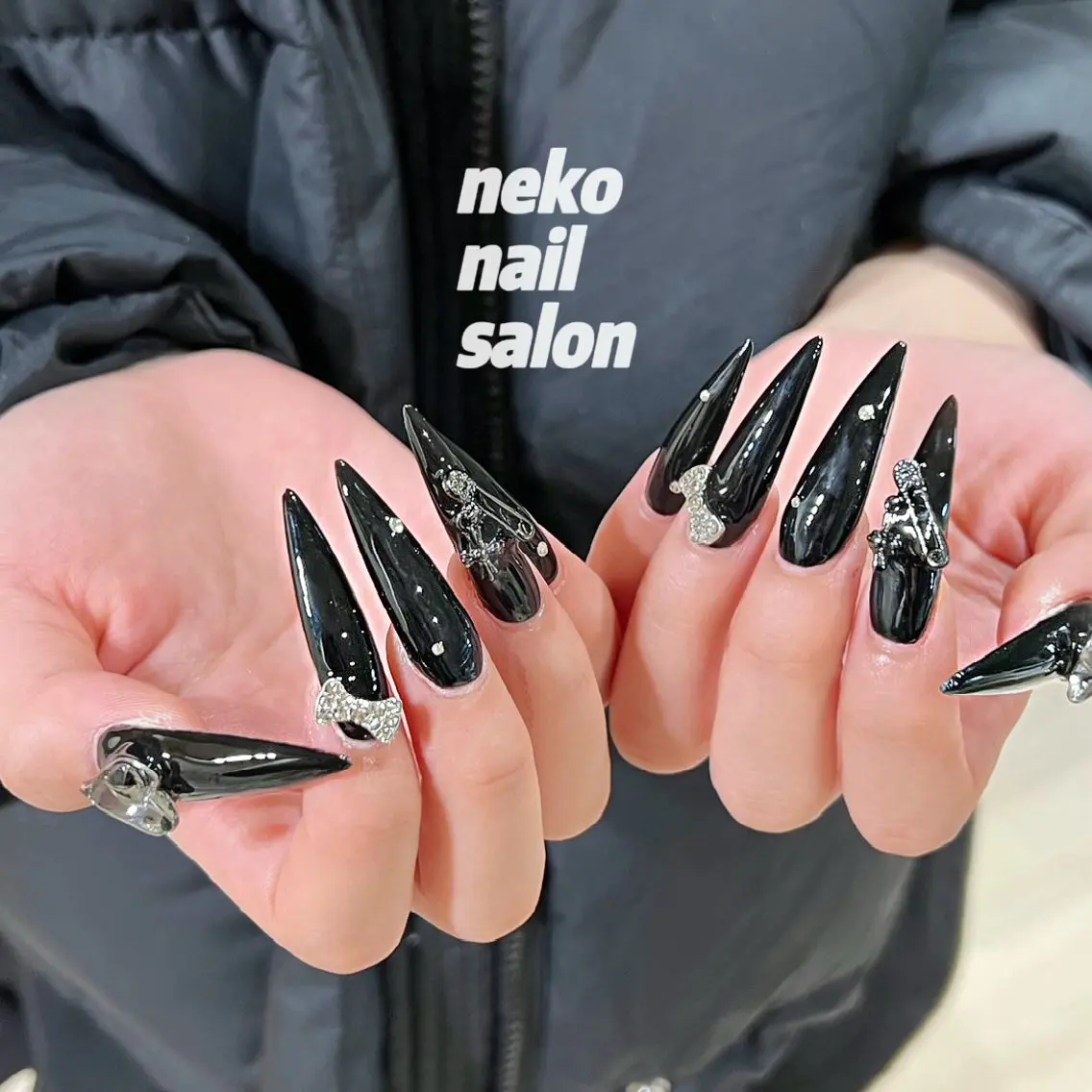 ネイル ロングネイル 持ち込み ネイルチップ ハンドネイル neko nailのネイルデザイン