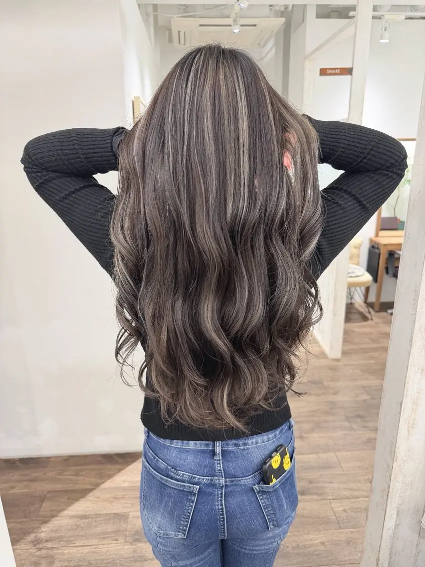 ロング カラー ヘアカラー トリートメント ハイライト⭐️上野 高広のヘアスタイル