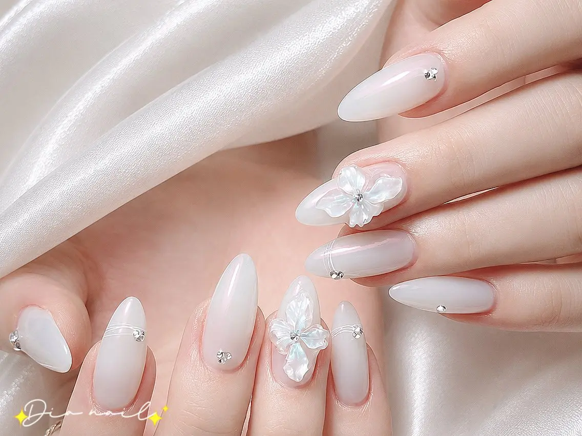 ネイル フットネイル 韓国ネイル レース マグネットネイル ニュアンスネイル ハンドネイル Dia nail サロンのネイルデザイン