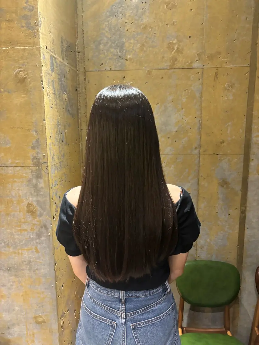ロング パーマ 髪質改善 ストレートパーマ カット トリートメント 赤坂 柚和のヘアスタイル