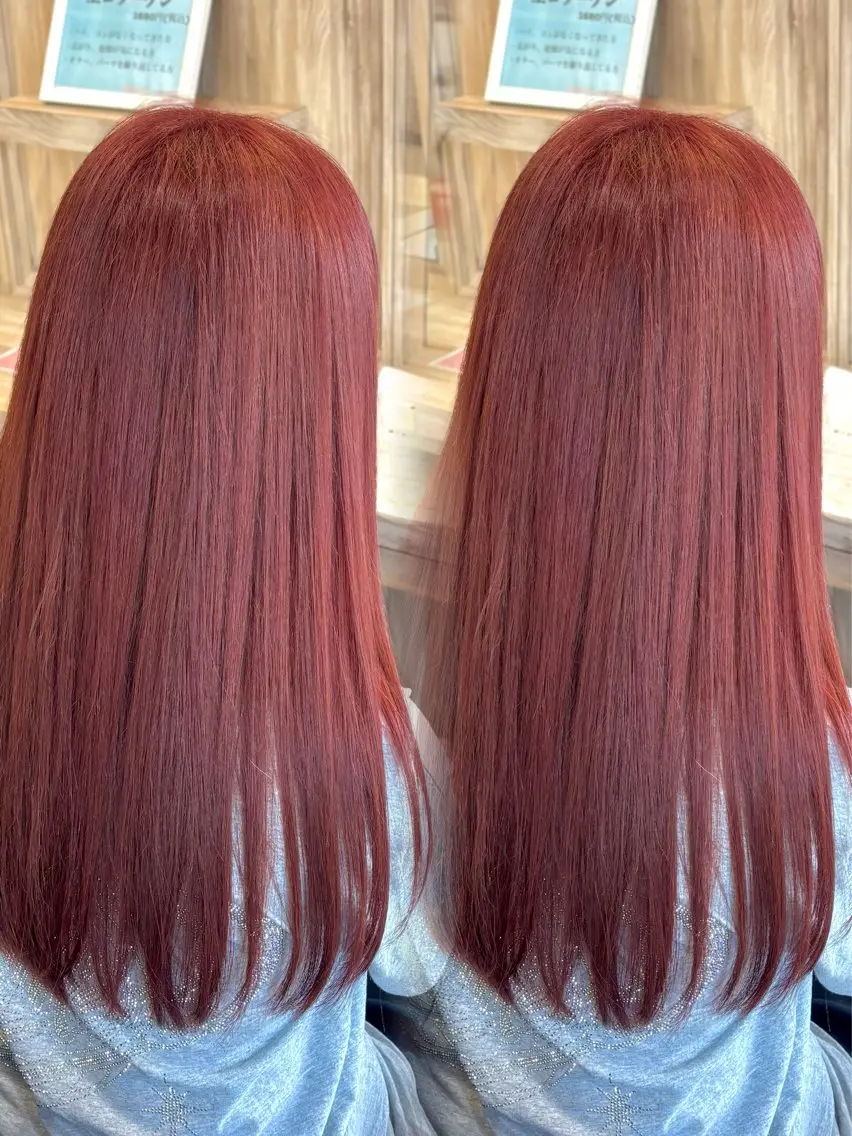 ロング カラー ブリーチ ブリーチなしカラー ピンクカラー カット ヘアカラー レイヤー/ボブ ｜ヨシダユウセイのヘアスタイル