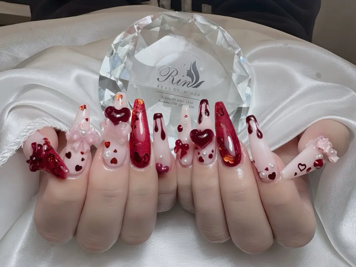 ネイル チークネイル フラッシュネイル フラワーネイル フットネイル ジェルネイル ハンドネイル Rin Nail Shinokuboのネイルデザイン
