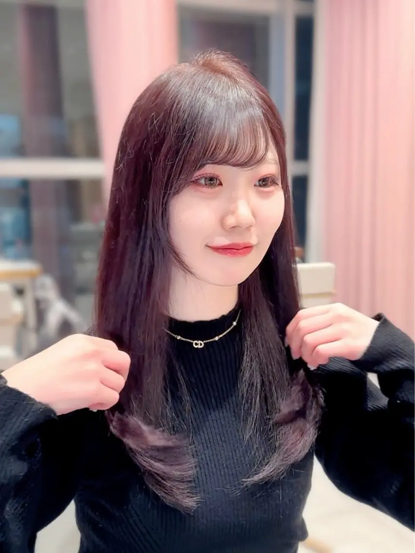 ロング カラー カット ヘアカラー トリートメント ヘッドスパ ヘアセット 韓国ヘア/レイヤー/ 顔まわり/りょーとのヘアスタイル