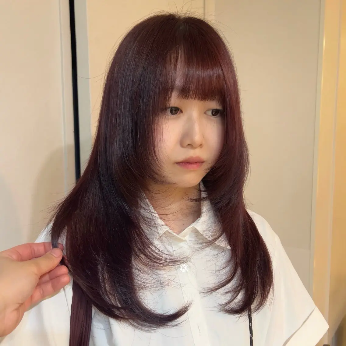 セミロング カラー ヘアカラー トリートメント ヘッドスパ 透明感カラー/ 艶髪🤍mikuのヘアスタイル