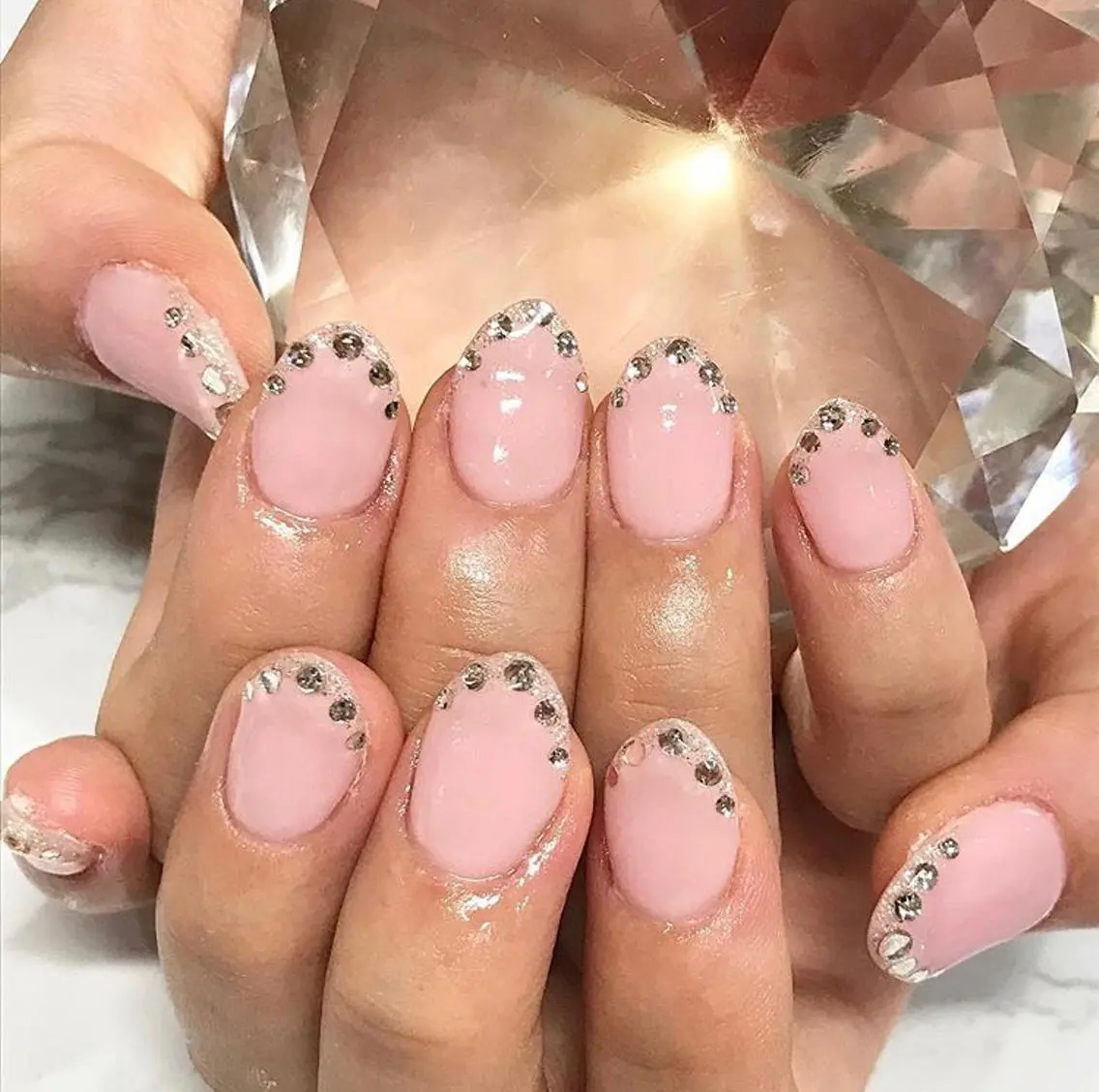 ネイル 渋谷／チップ長さ出し 👑アプレgel-xのネイルデザイン