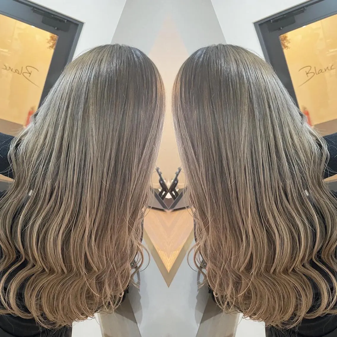 ロング カラー バレイヤージュ レイヤーカット ギャルの革命児 秀斗のヘアスタイル