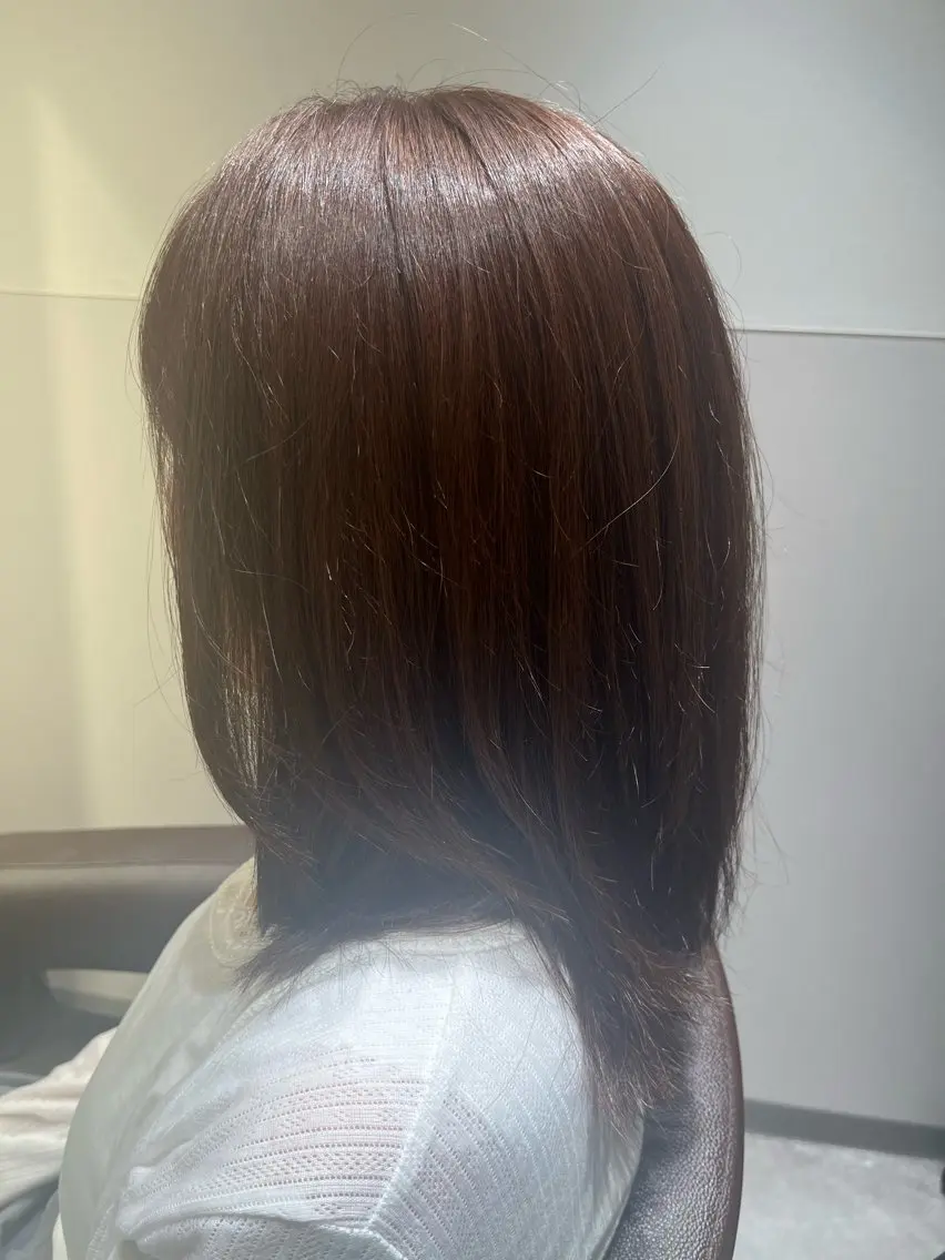 セミロング ピンクブラウン ウルフカット カット ヘアカラー トリートメント 伊藤 俊平のヘアスタイル