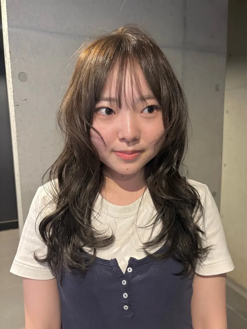 セミロング カラー カット ヘアカラー トリートメント 韓国レイヤー/透明感 カラー/RIN🎀のヘアスタイル