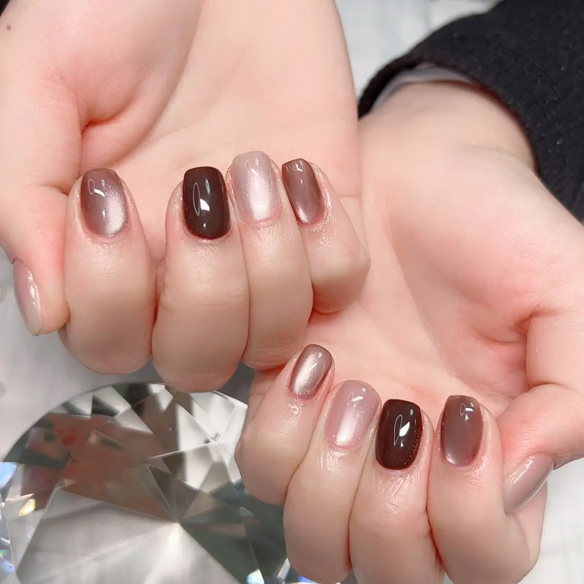 ネイル アートネイル フレンチネイル ジェルネイル グラデーション マグネットネイル ハンドネイル Cute Tips nailのネイルデザイン