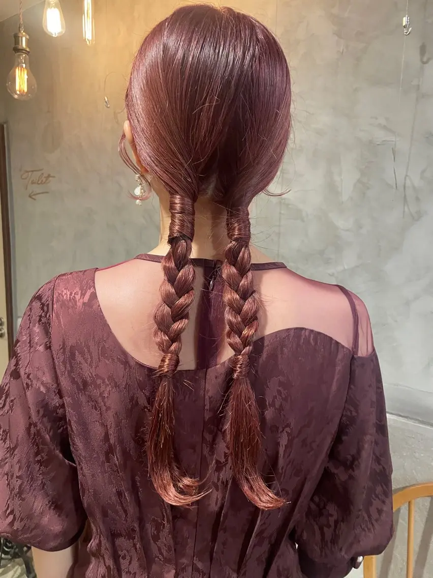 ロング カラー ピンクカラー カット ヘアカラー トリートメント ayane⭐️ボブ・ ショート・パーマのヘアスタイル
