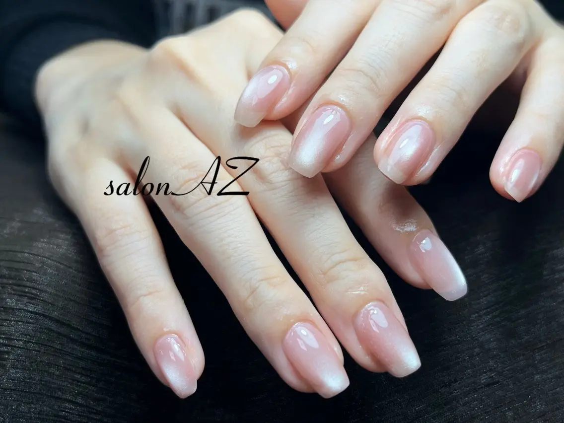 ネイル 長さ出し フットネイル フレンチネイル マグネットネイル ニュアンスネイル ハンドネイル salon AZのネイルデザイン
