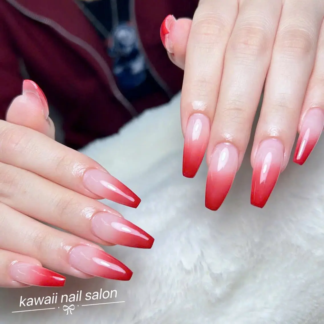 ネイル チークネイル 長さ出し フレンチネイル グラデーション 韓国ネイル Kawaii Nail Salonのネイルデザイン